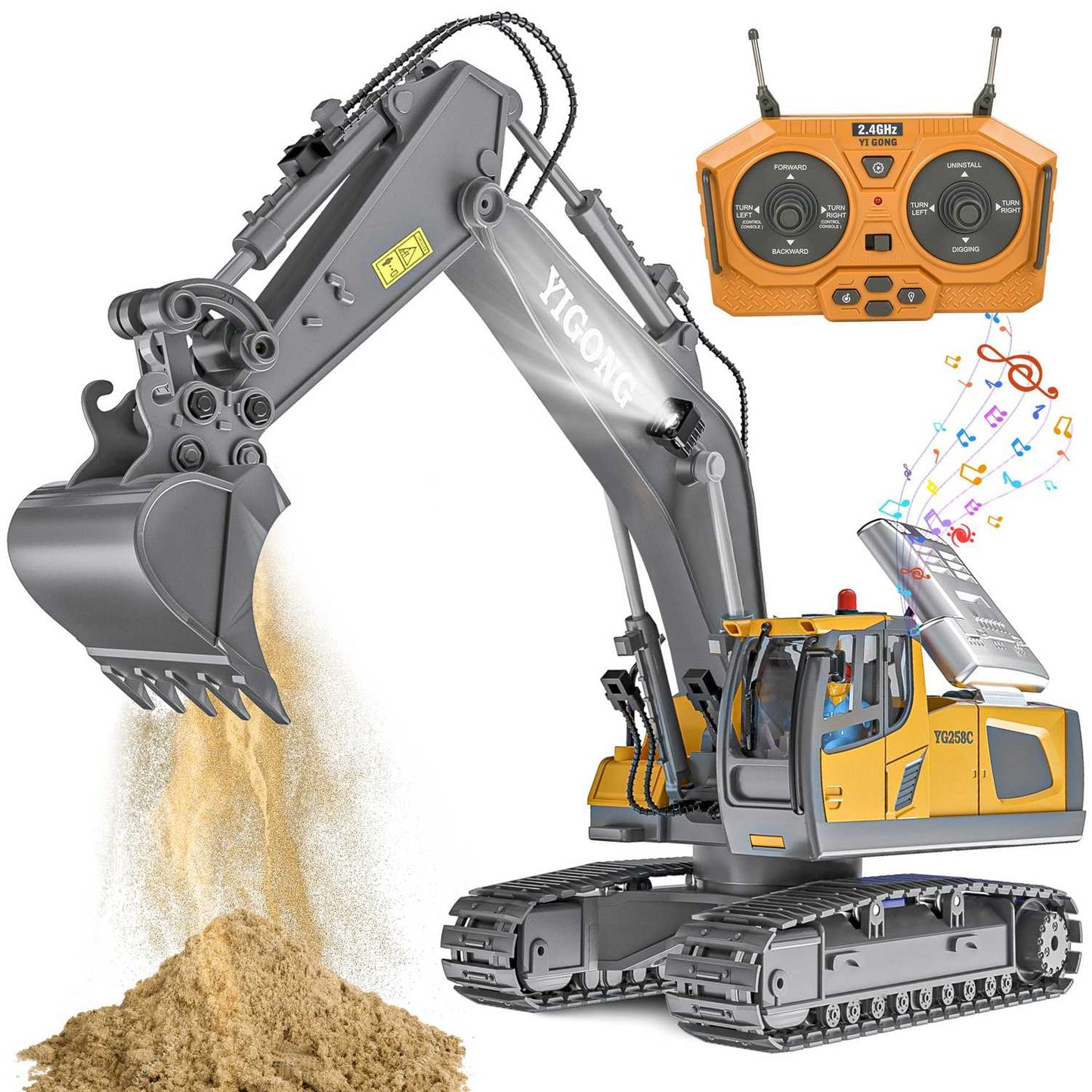 Fun Kids Remote Control Digger Toy - Halri