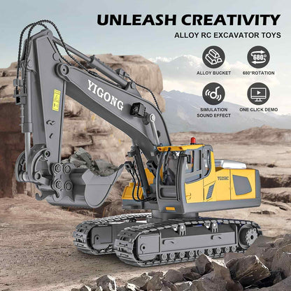 Remote Control Excavator Toy – Realistic RC Construction Fun, Safe for Ages 3+
