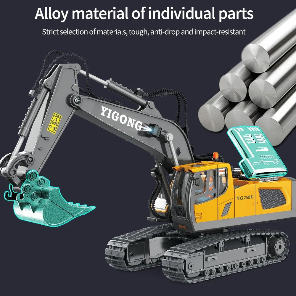 Remote Control Excavator Toy – Realistic RC Construction Fun, Safe for Ages 3+