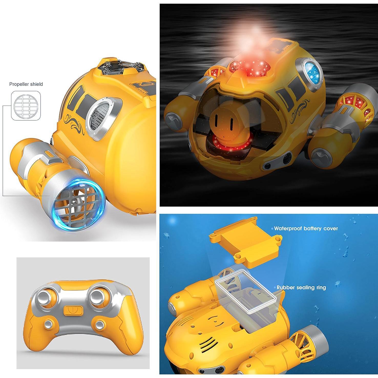 Remote Control Spray Motorboat Toy with Waterproof Design, LED Lights, Safe for Ages 3+