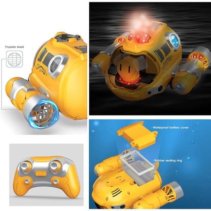 Remote Control Spray Motorboat Toy with Waterproof Design, LED Lights, Safe for Ages 3+