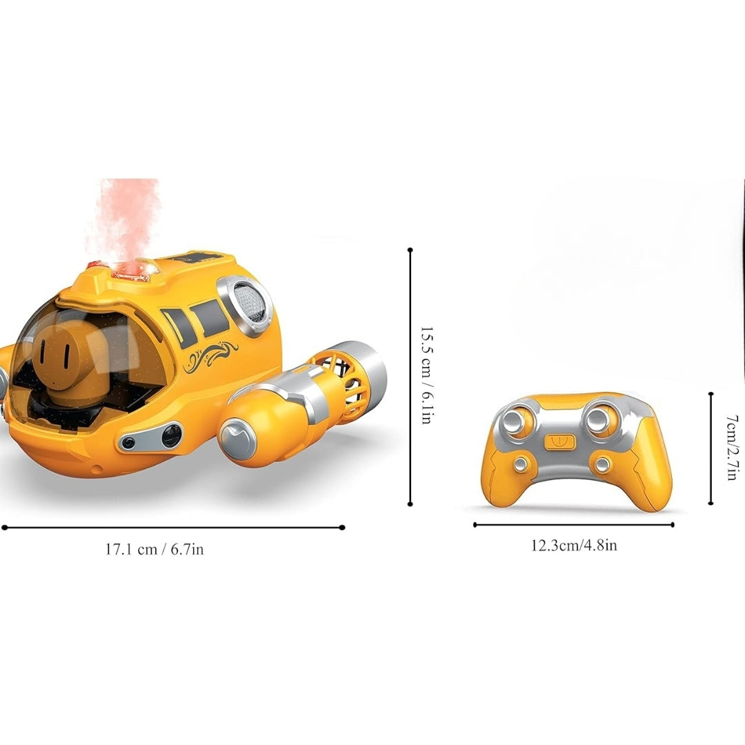 Remote Control Spray Motorboat Toy with Waterproof Design, LED Lights, Safe for Ages 3+