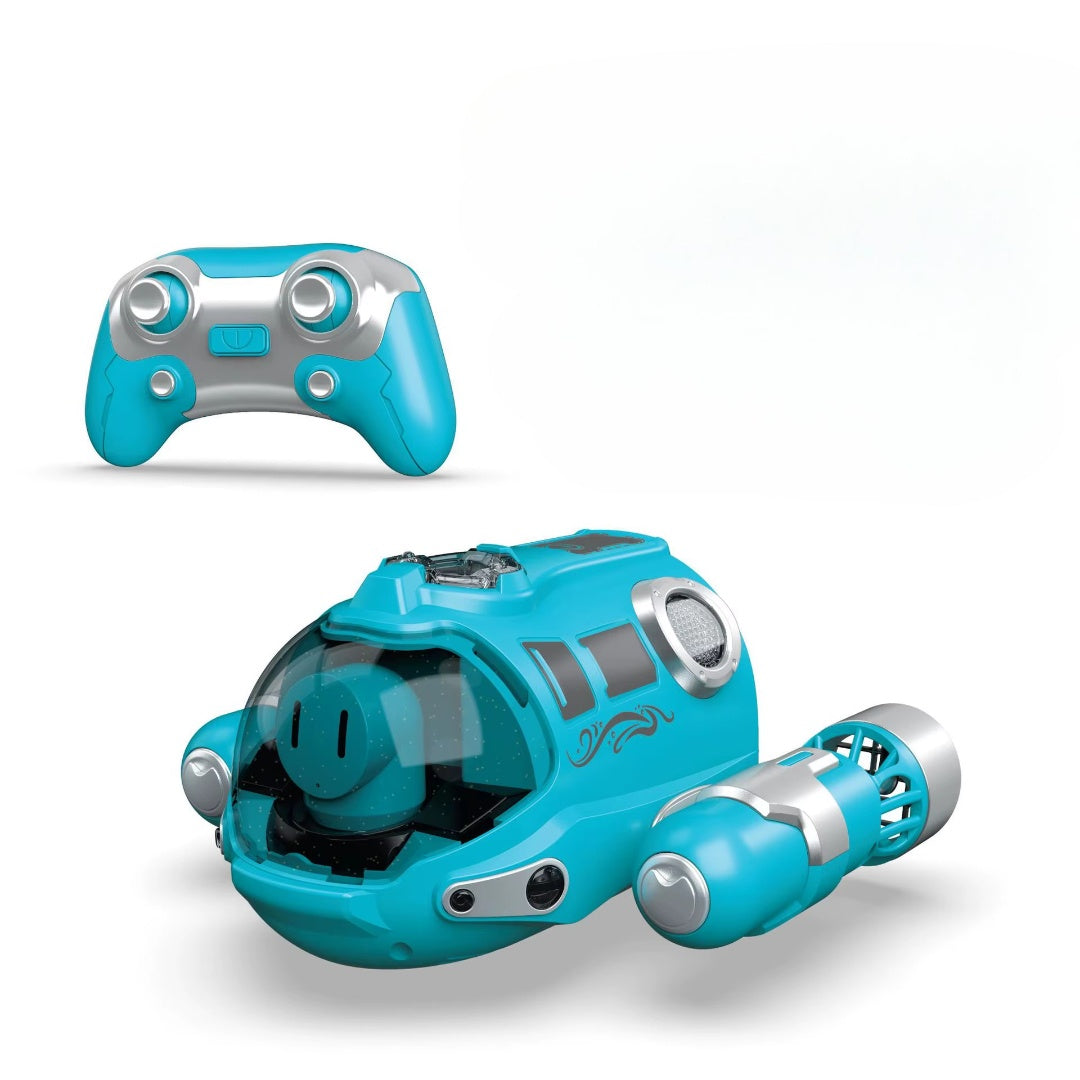 Remote Control Spray Motorboat Toy with Waterproof Design, LED Lights, Safe for Ages 3+
