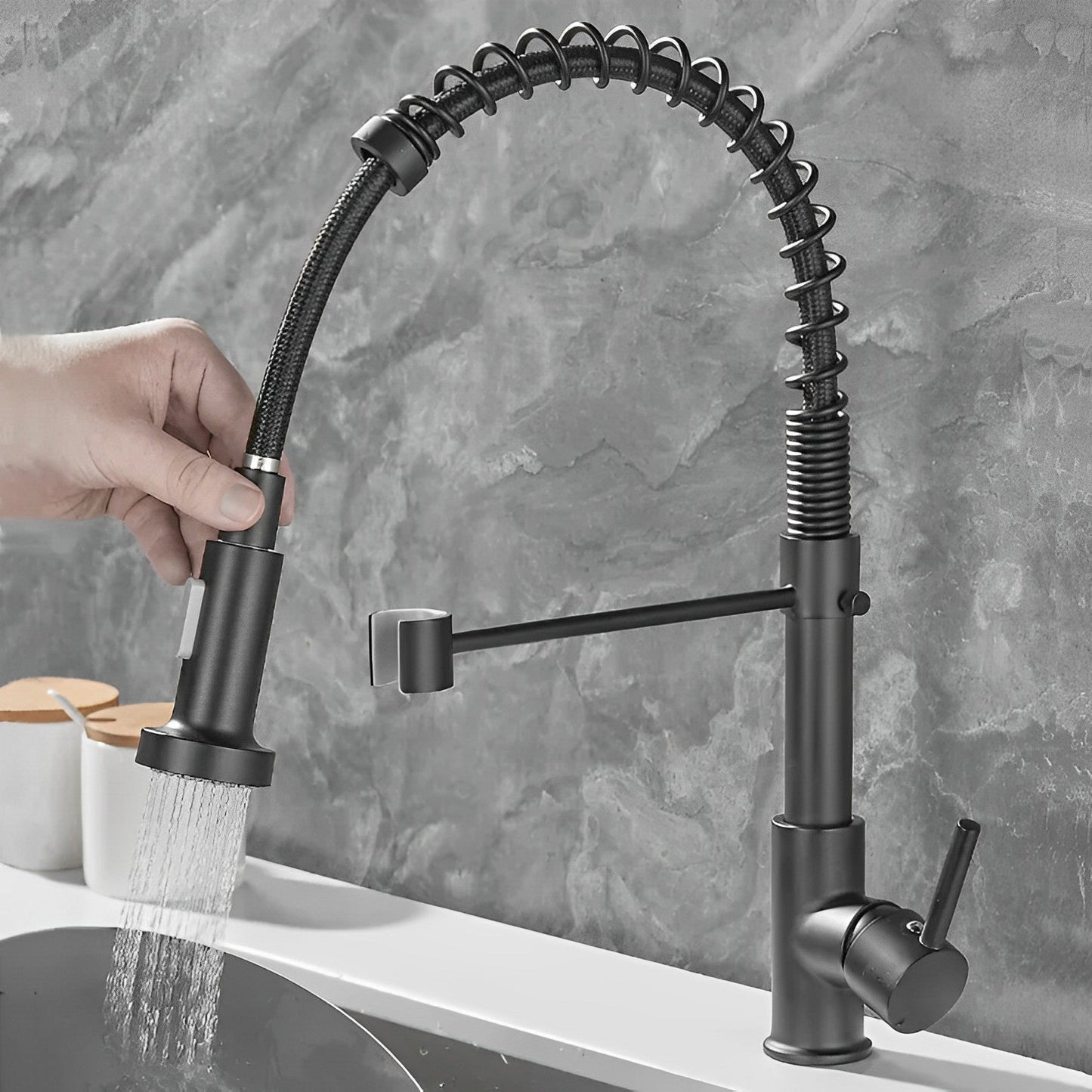 Stainless Steel Kitchen Faucet With Pull-Out Spray Head - Halri