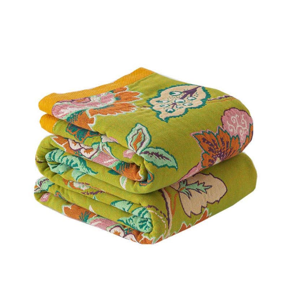 Soft Floral Throw Blanket Reversible Design