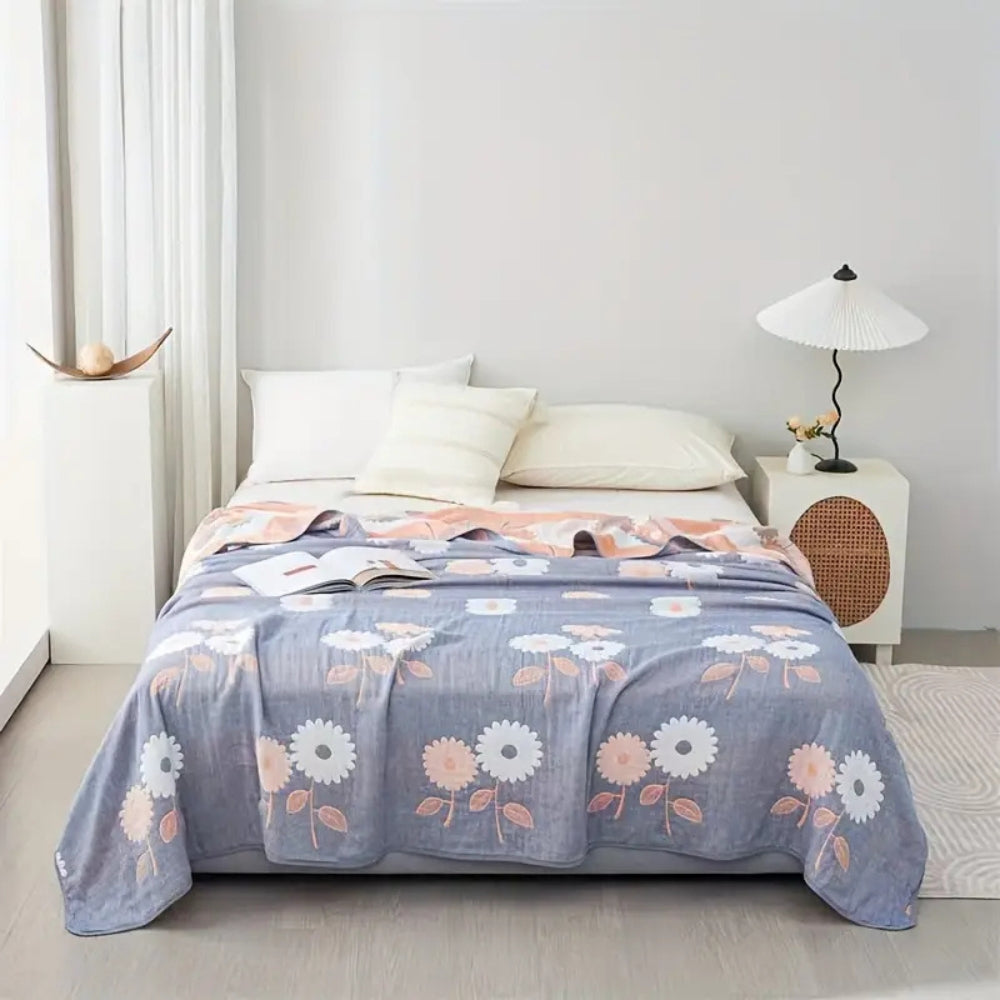 Soft Floral Throw Blanket, Breathable All Season - Halri