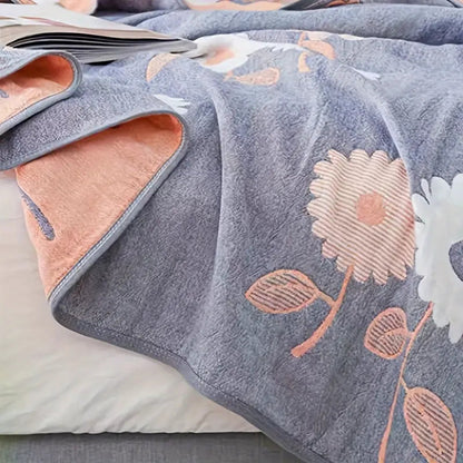 Soft Floral Throw Blanket, Breathable All Season