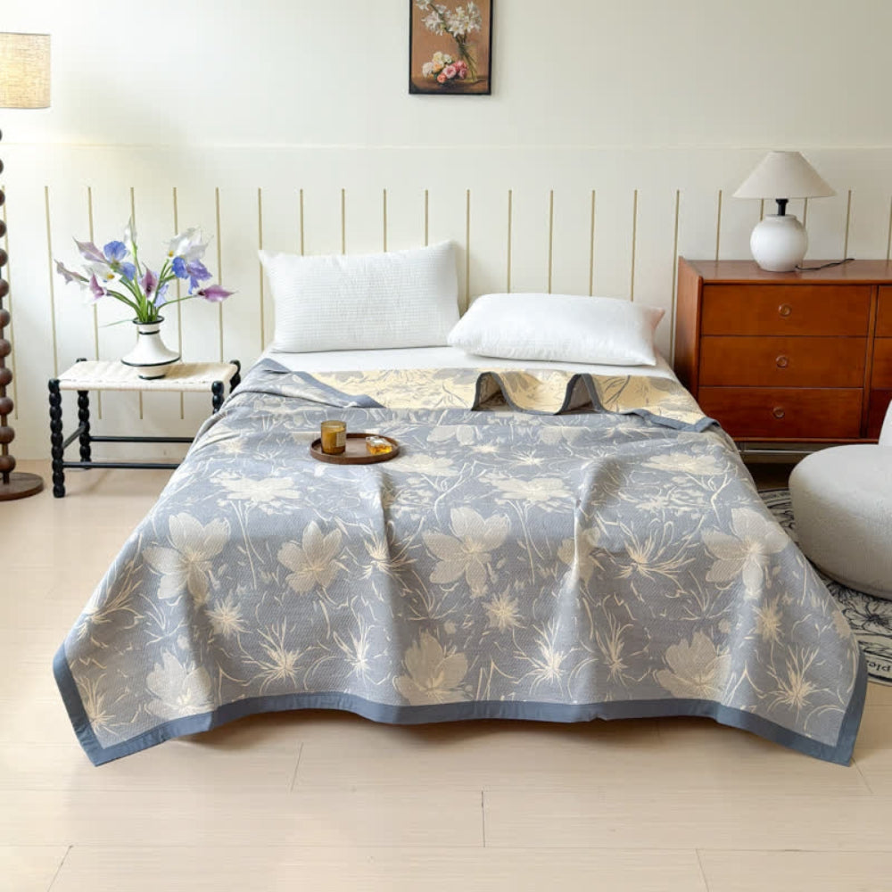 Plush Double Sided Floral Throw Blanket - Halri