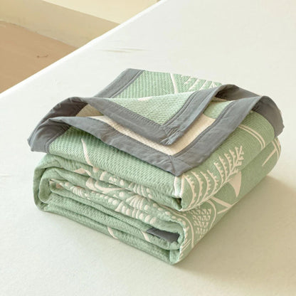 Lightweight Floral Throw Blanket, Soft Cotton