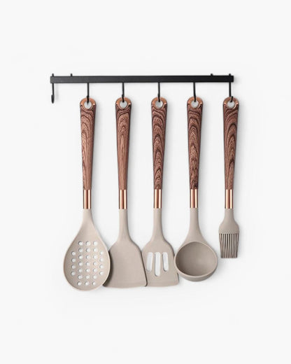 Robust 10-Piece Kitchen Utensil Set with Heat-Resistant Silicone Heads and Stainless Steel Handles – Essential Cooking Tools 4