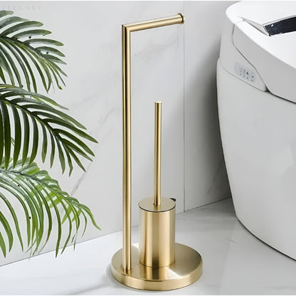 Functional Toilet Paper Holder with Integrated Brush – Space-Saving Design for Modern Bathrooms-2