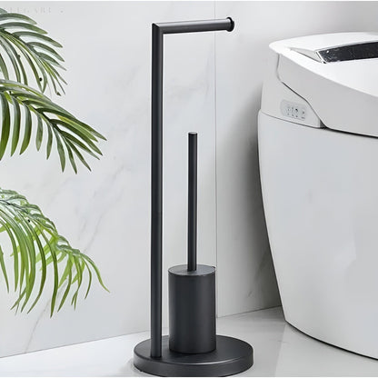 Compact Toilet Paper Roll Holder with Brush - Halri