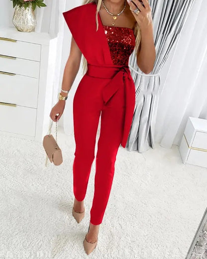 Sequined Off The Shoulder Jumpsuit For Women