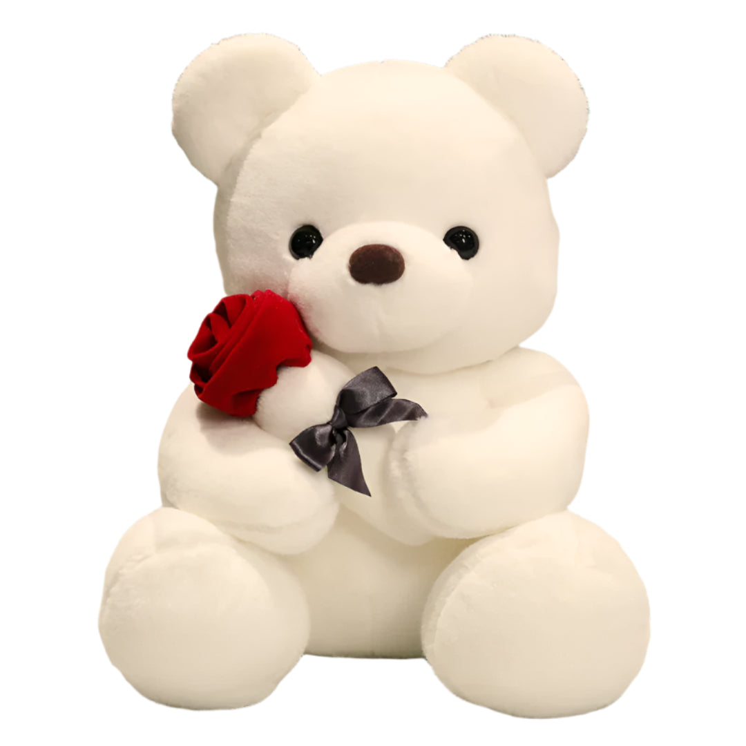 Cuddly Teddy Bear with Soft Roses