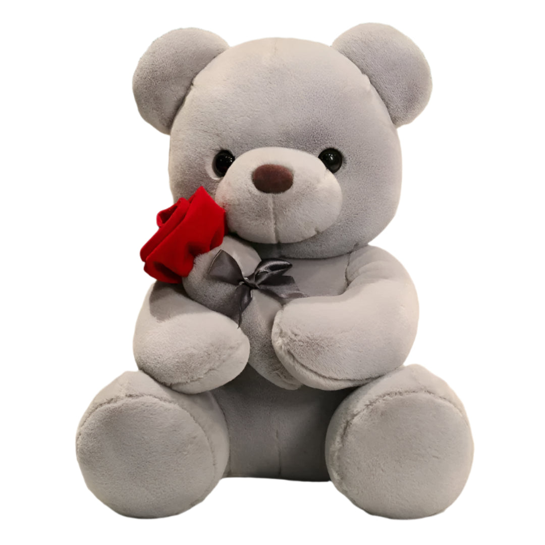 Cuddly Teddy Bear with Soft Roses