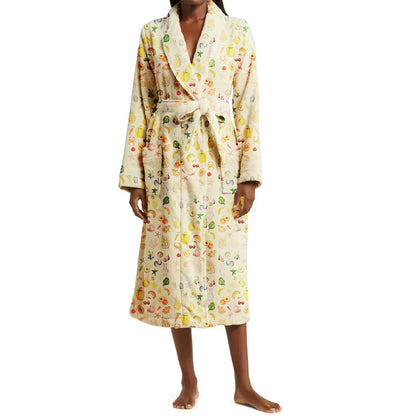 Plush Women's Hooded Robe – Warm Fleece Bathrobe with Shawl Collar - Halri