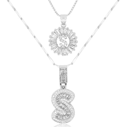 Personalized 14k Gold Initial Diamond Pendants