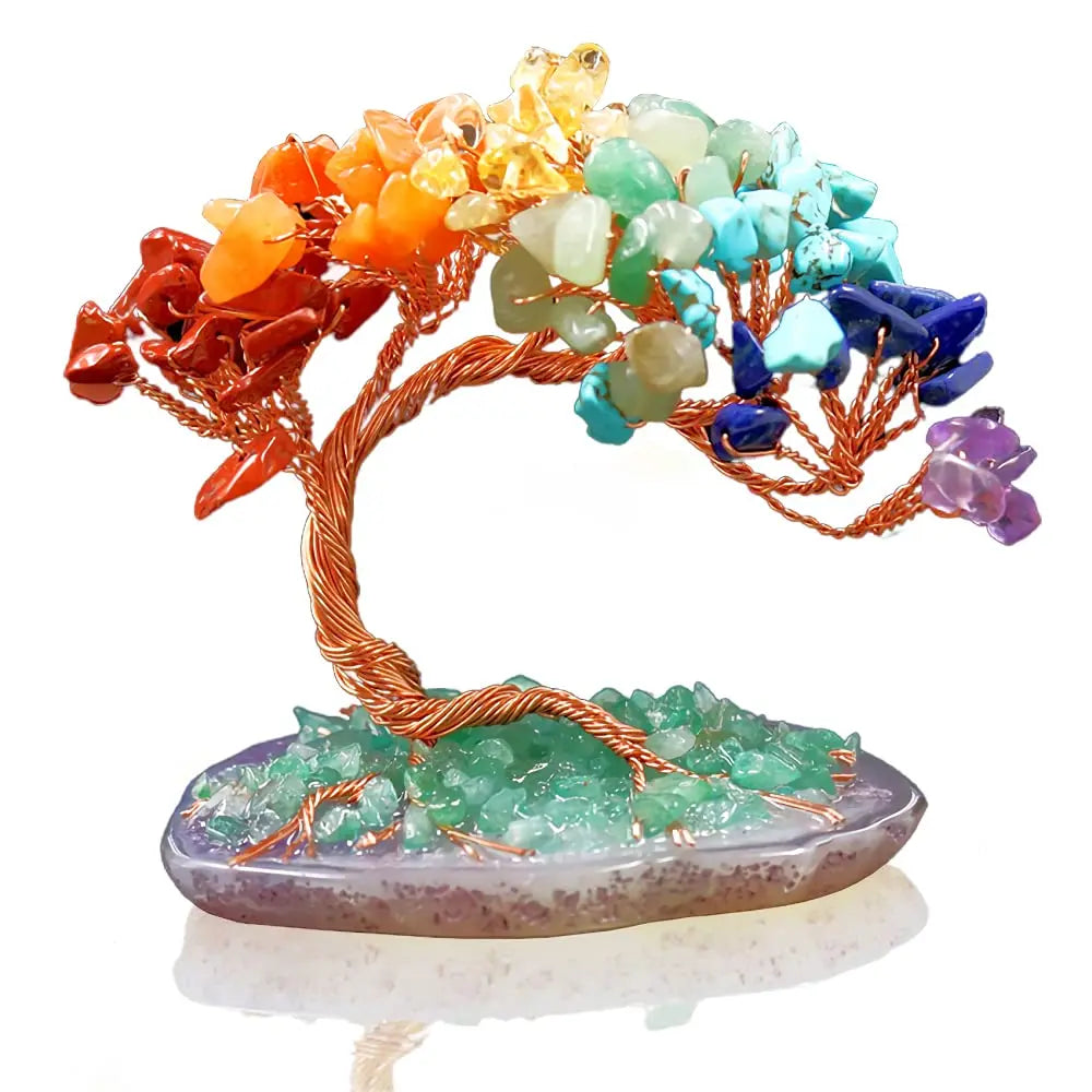 Sparkling Crystal Tree Decor with Agate Base - Halri
