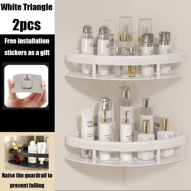 Easy Install Corner Shower Caddy in Aluminum Finish