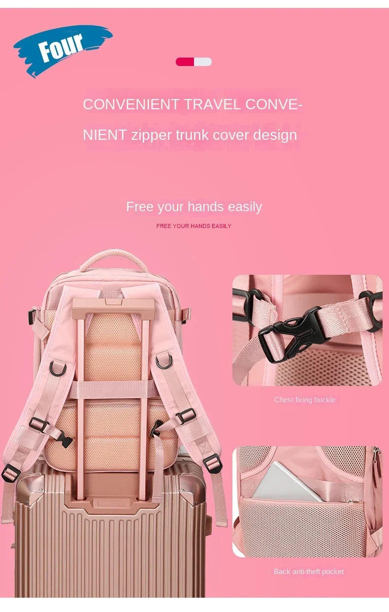 Practical Flight Bag Backpack With Shoe Pocket