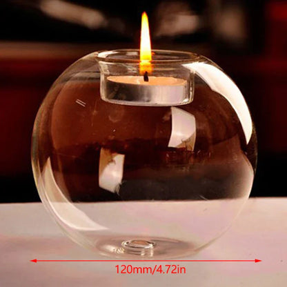 Clear Glass Round Tea Light Holder