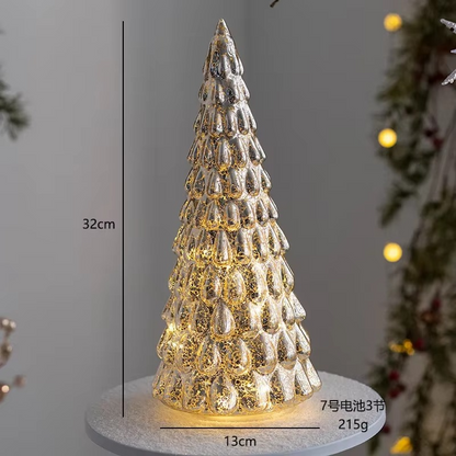 Festive Holiday LED Glass Table Lamp