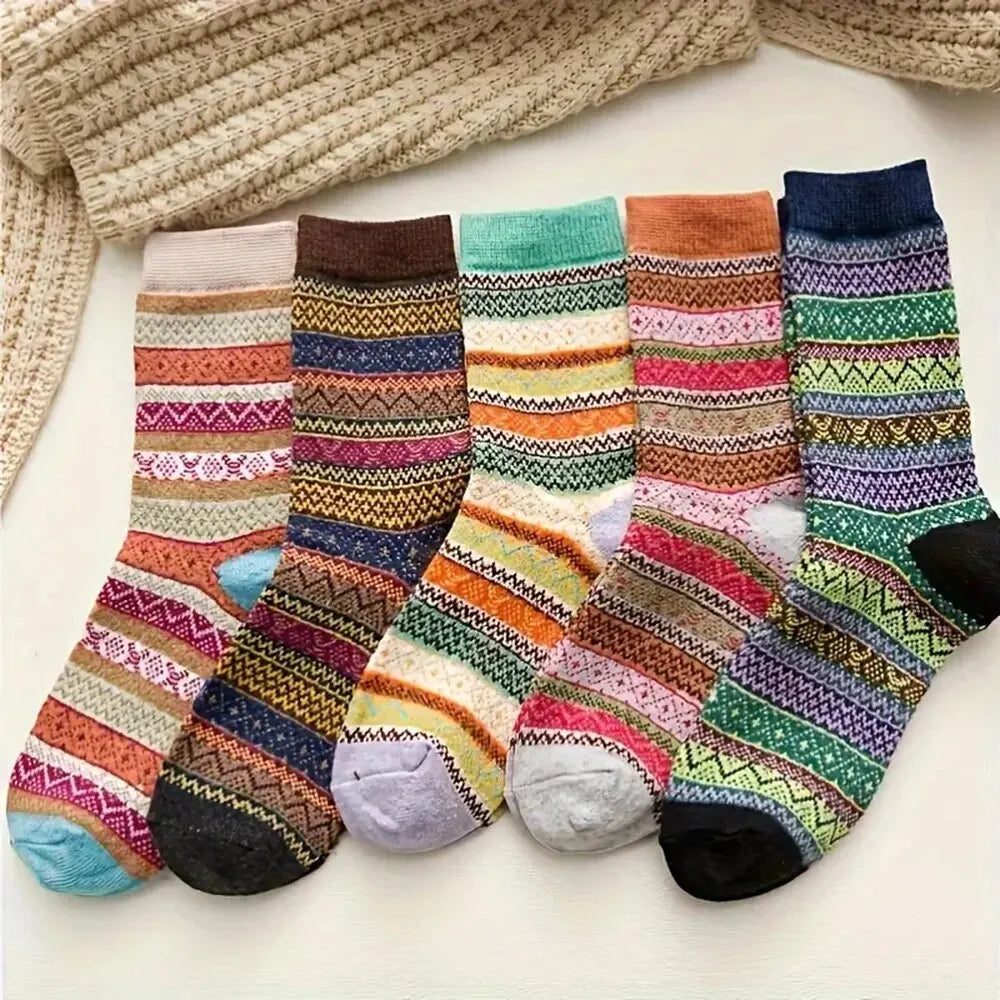 Cozy Women's Thermal Socks Set 5 Pairs Warm Winter