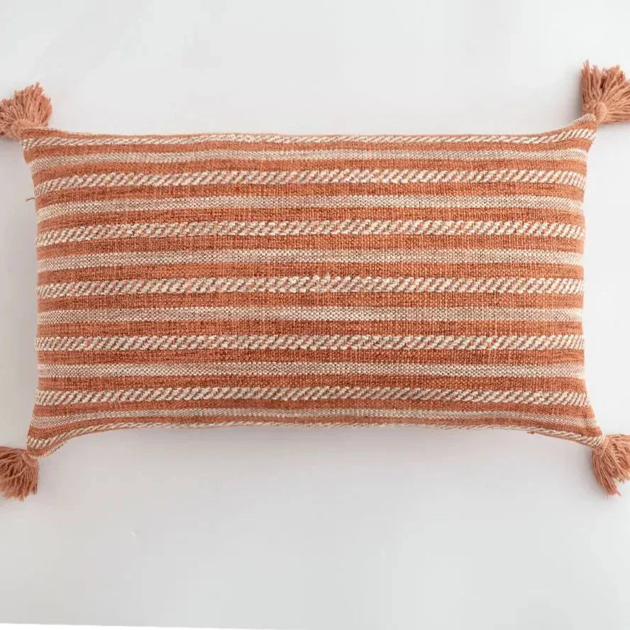 Stylish Home Decor Cushion Cover with Colorful Tassels