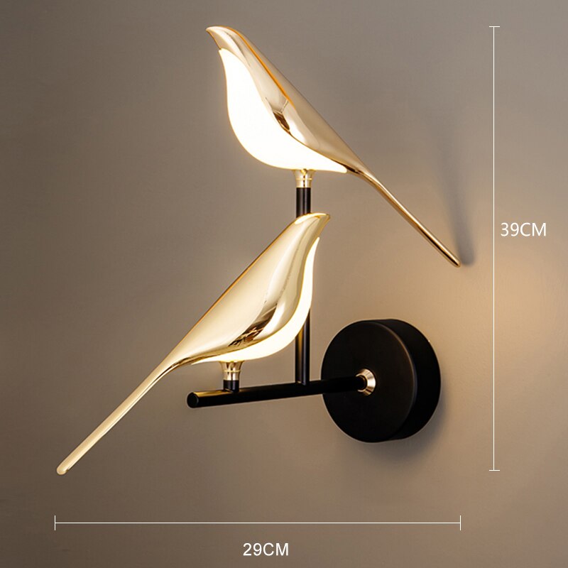Simple White Bird Wall Light