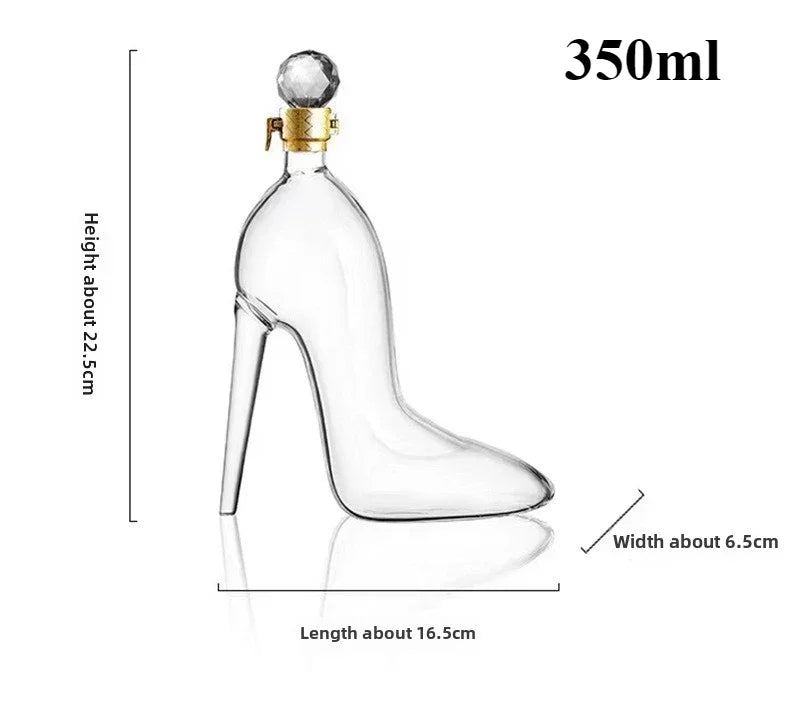 Luxury Glass Wine Decanter with High Heel Design