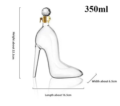 Luxury Glass Wine Decanter with High Heel Design