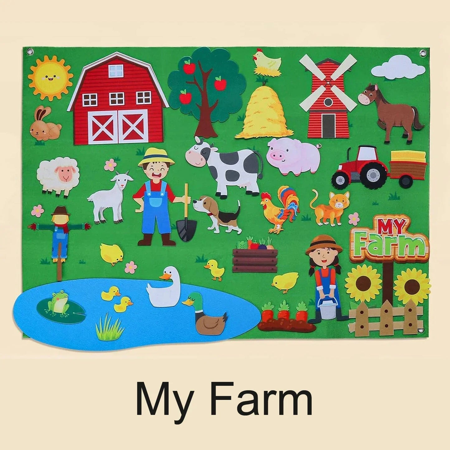 Fun Educational Farm Animal Playboard Set
