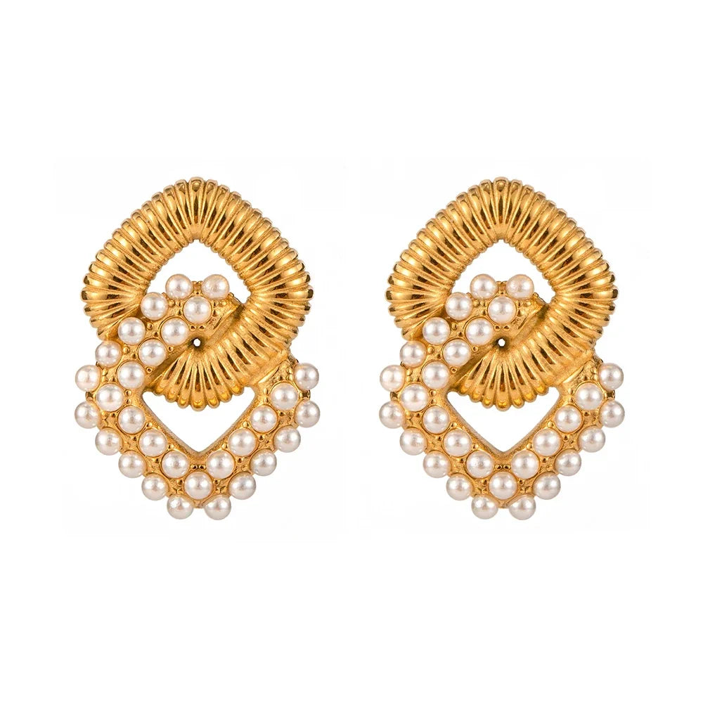Luxury 18k Gold Patterned Circle Earrings - Halri