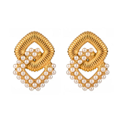 Luxury 18k Gold Patterned Circle Earrings - Halri