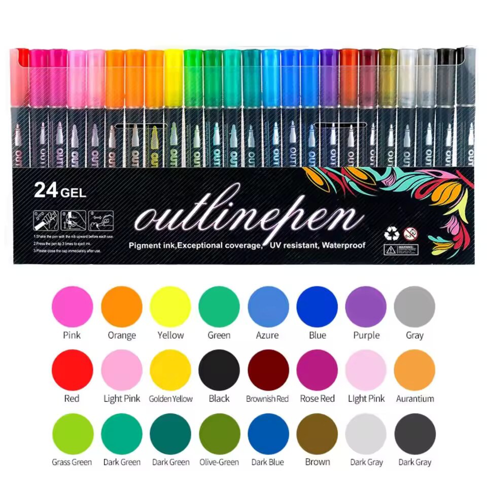 Colorful 2-in-1 Dual Tip Pens