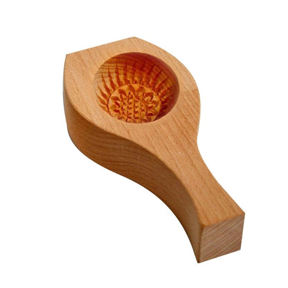 Natural Wood Crescent Dumpling Mould Tool