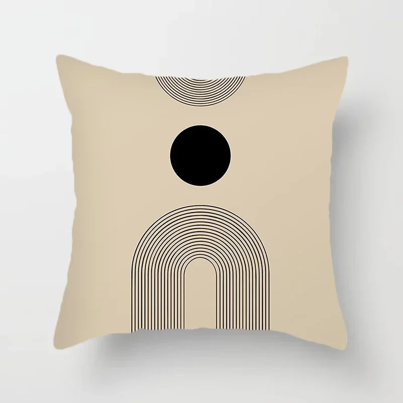 Stylish Black White Abstract Throw Pillow Cover