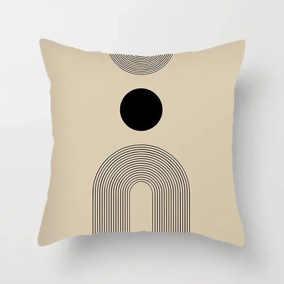 Stylish Black White Abstract Throw Pillow Cover