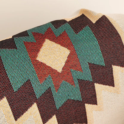 Large Aztec Pattern Throw Blanket with Tassels - Halri