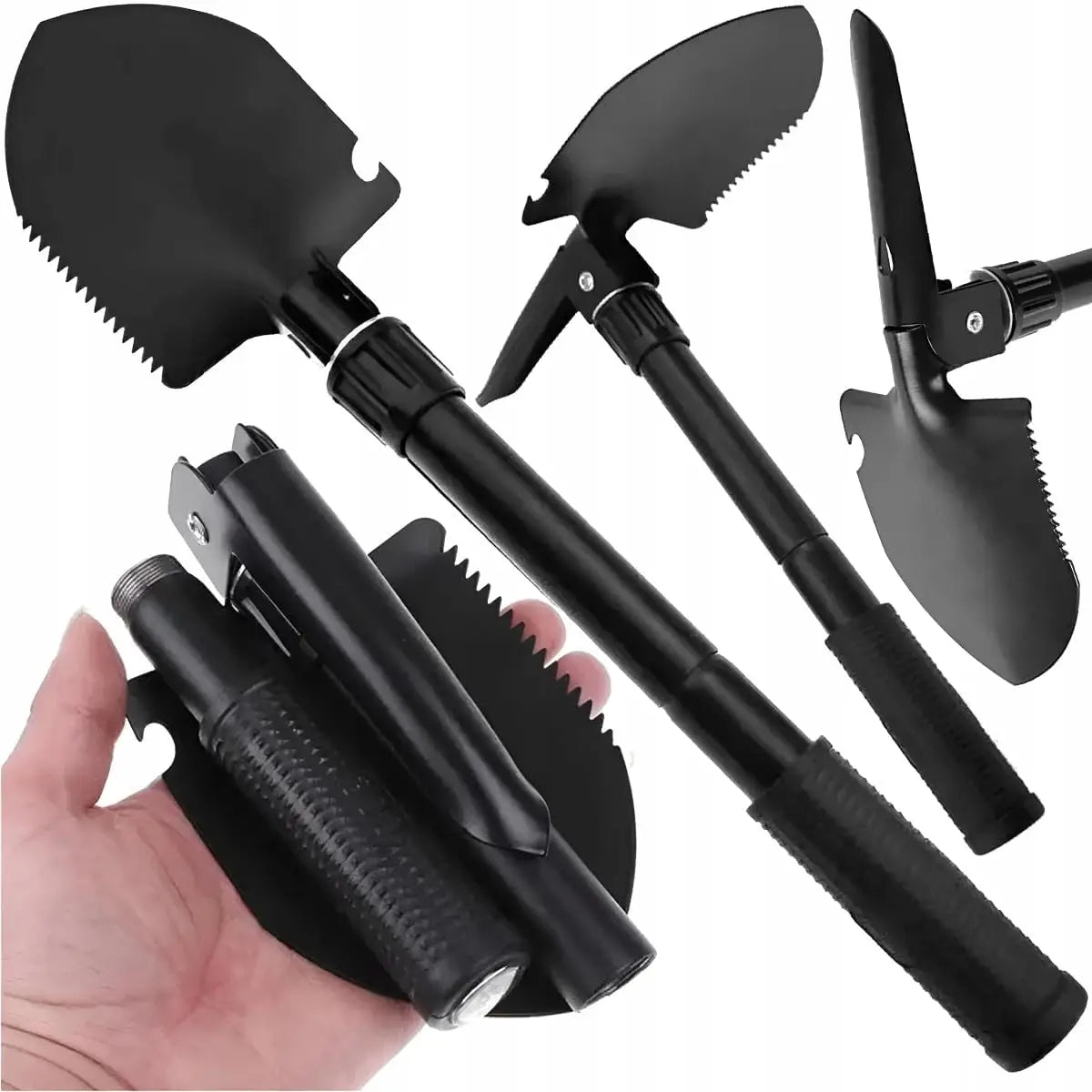 Portable 4-in-1 Stainless Steel Folding Shovel Set - Halri