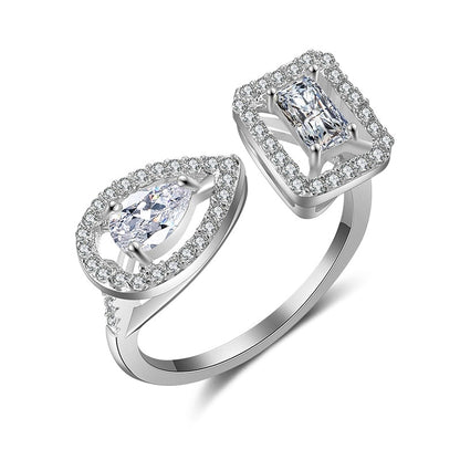 Elegant Teardrop Zircon Comfort Fit Ring