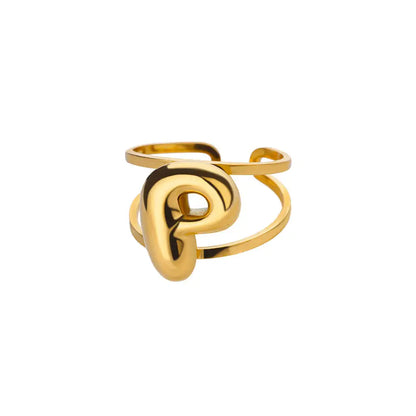 Personalized Initial Open Ring Adjustable Band