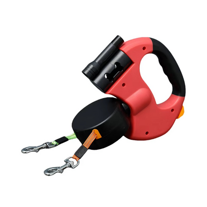 Dual Dog Leash with LED Light and 360° Rotation