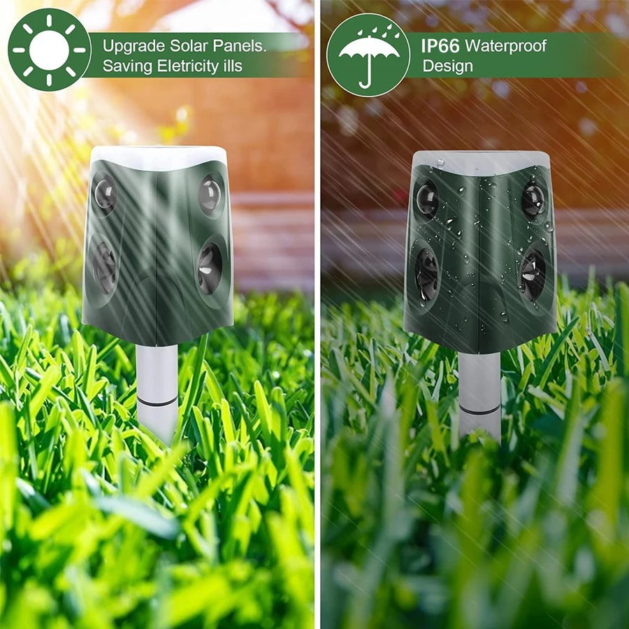 Outdoor Motion Activated Animal Repellent with LED Lights