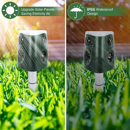 Outdoor Motion Activated Animal Repellent with LED Lights
