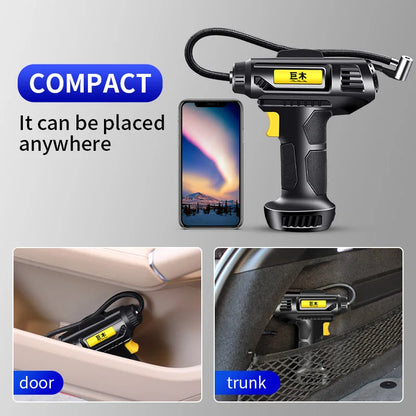 Compact 12V Car Tire Air Pump Compressor