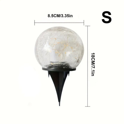 Solar Powered Glass Globe Outdoor Garden Lamp - Halri