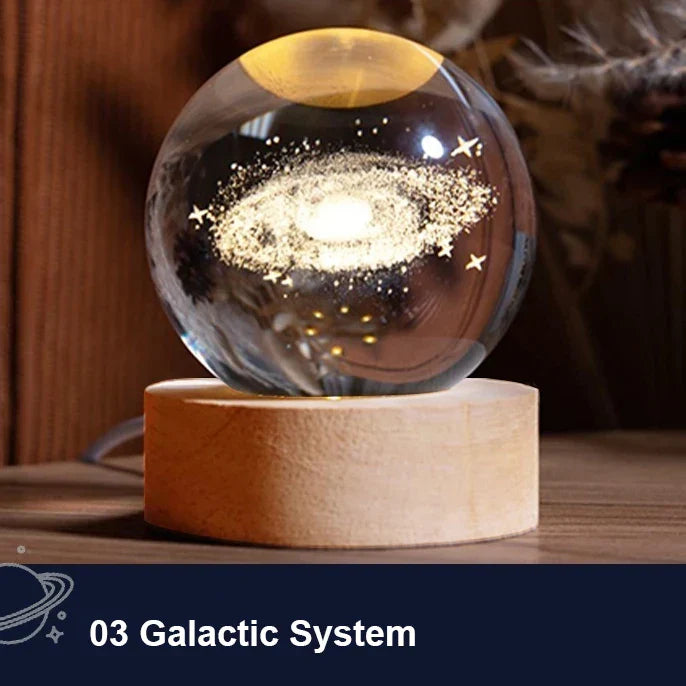 Cosmic Galaxy Night Lamp | LED Crystal Ball with Stars