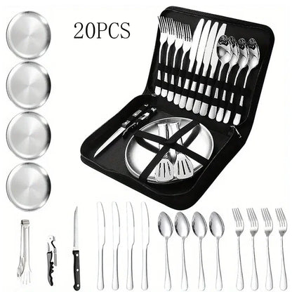 Portable Outdoor Stainless Steel Utensil Set