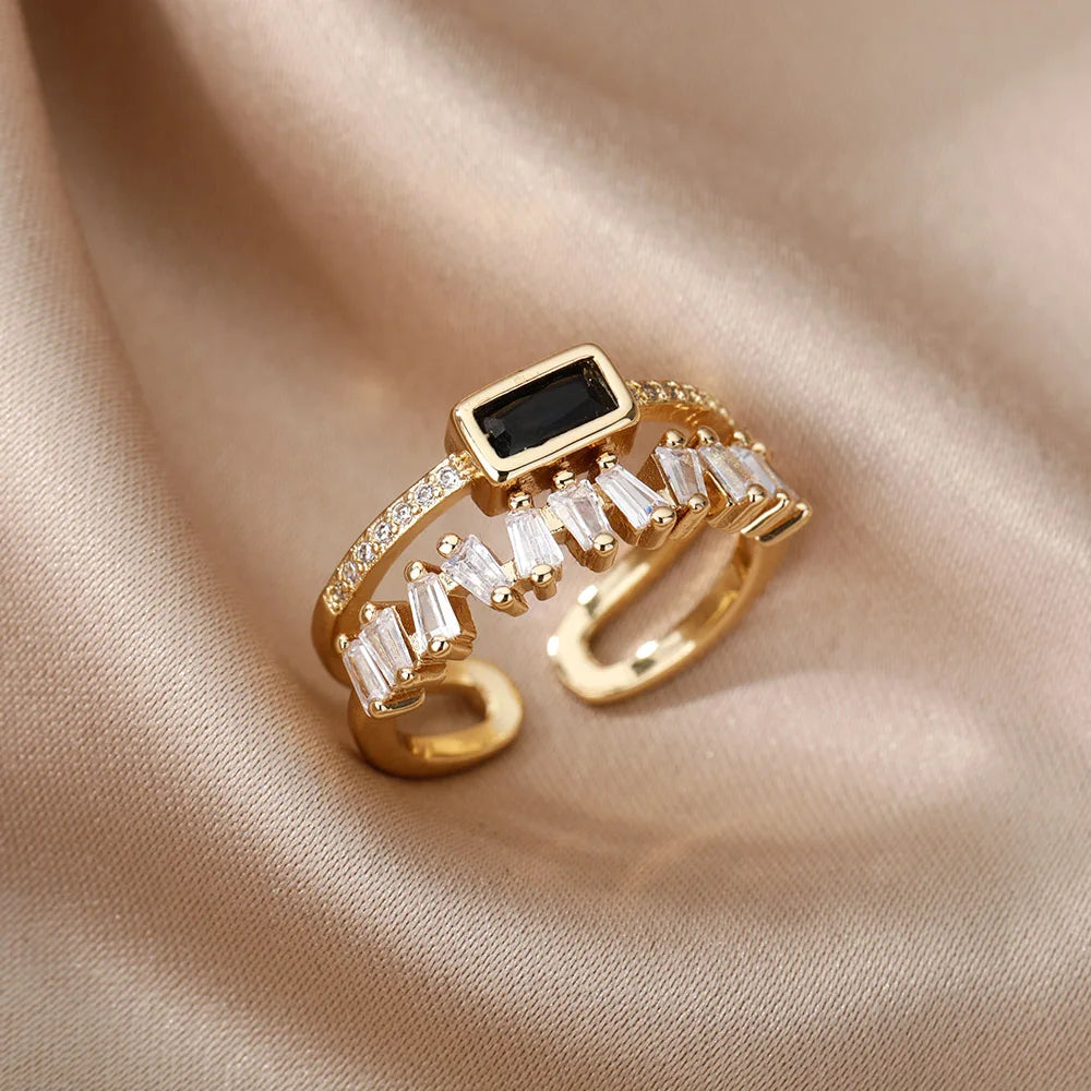 Luxurious Two Tone Baguette Diamond Engagement Ring